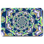 Power Spiral Polygon Blue Green White Large Doormat 