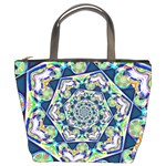 Power Spiral Polygon Blue Green White Bucket Bags