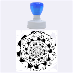 Power Spiral Polygon Blue Green White Rubber Round Stamps (large) by EDDArt
