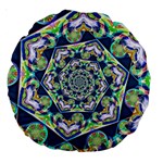 Power Spiral Polygon Blue Green White Large 18  Premium Round Cushions