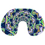 Power Spiral Polygon Blue Green White Travel Neck Pillows