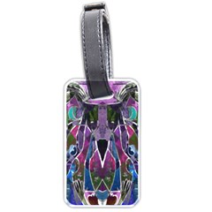 Sly Dog Modern Grunge Style Blue Pink Violet Luggage Tags (two Sides) by EDDArt