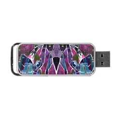 Sly Dog Modern Grunge Style Blue Pink Violet Portable Usb Flash (one Side) by EDDArt