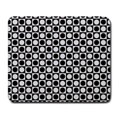 Modern Dots In Squares Mosaic Black White Large Mousepads by EDDArt