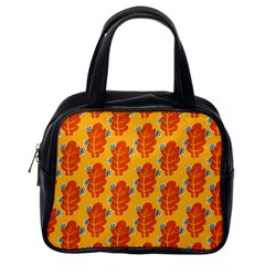 Bugs Eat Autumn Leaf Pattern Classic Handbags (one Side) by CreaturesStore