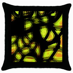 Yellow Light Throw Pillow Case (black) by Valentinaart