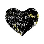 Little bit of yellow Standard 16  Premium Flano Heart Shape Cushions