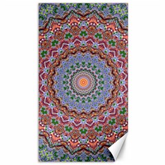 Abstract Painting Mandala Salmon Blue Green Canvas 40  X 72   by EDDArt