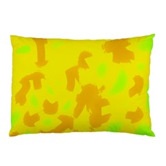 Simple Yellow Pillow Case (two Sides) by Valentinaart