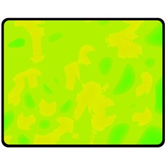 Simple Yellow And Green Fleece Blanket (medium)  by Valentinaart