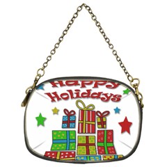 Happy Holidays - Gifts And Stars Chain Purses (one Side)  by Valentinaart
