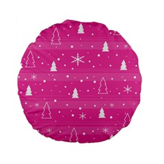 Magenta Xmas Standard 15  Premium Flano Round Cushions by Valentinaart