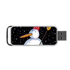 Lonely Snowman Portable Usb Flash (one Side) by Valentinaart