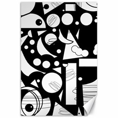 Happy Day - Black And White Canvas 24  X 36  by Valentinaart