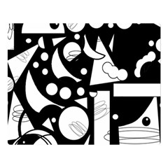 Happy Day - Black And White Double Sided Flano Blanket (large)  by Valentinaart