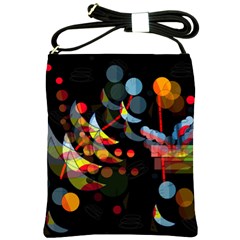 Magical Night  Shoulder Sling Bags by Valentinaart