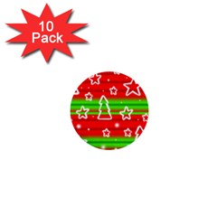 Christmas Pattern 1  Mini Buttons (10 Pack)  by Valentinaart