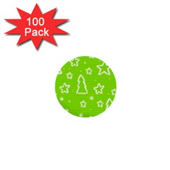 Green Christmas 1  Mini Buttons (100 Pack)  by Valentinaart