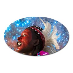 African Star Dreamer Oval Magnet by icarusismartdesigns