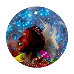 African Star Dreamer Round Ornament (two Sides)  by icarusismartdesigns
