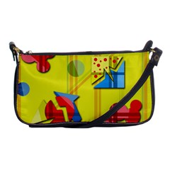 Playful Day - Yellow  Shoulder Clutch Bags by Valentinaart