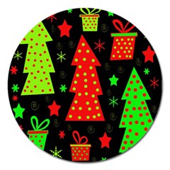 Merry Xmas Magnet 5  (round) by Valentinaart