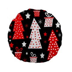 Red Playful Xmas Standard 15  Premium Flano Round Cushions by Valentinaart