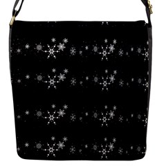 Black Elegant  Xmas Design Flap Messenger Bag (s) by Valentinaart