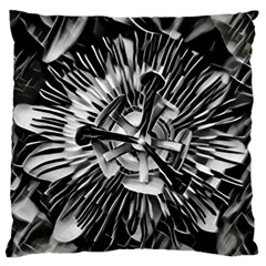 Black And White Passion Flower Passiflora  Standard Flano Cushion Case (one Side) by yoursparklingshop