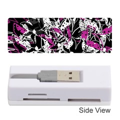 Purple Abstract Flowers Memory Card Reader (stick)  by Valentinaart