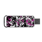 Purple abstract flowers Portable USB Flash (Two Sides) Back