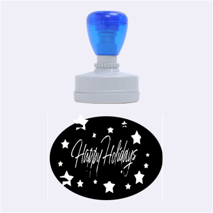 Happy Holidays 2  Rubber Oval Stamps