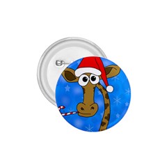 Xmas Giraffe - Blue 1 75  Buttons by Valentinaart