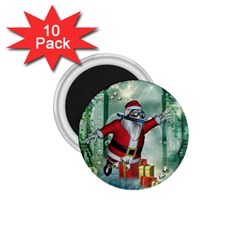 Funny Santa Claus In The Underwater World 1 75  Magnets (10 Pack)  by FantasyWorld7