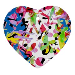 Colorful Pother Heart Ornament (2 Sides) by Valentinaart