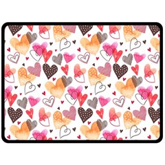 Colorful Cute Hearts Pattern Fleece Blanket (large)  by TastefulDesigns