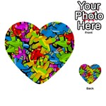 Colorful airplanes Multi-purpose Cards (Heart)  Back 2