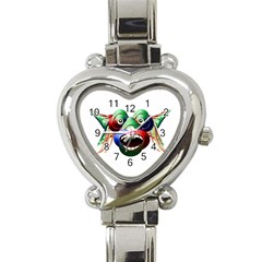 Futuristic Funny Monster Character Face Heart Italian Charm Watch by dflcprints