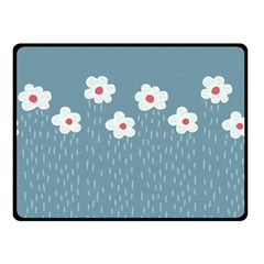 Cloudy Sky With Rain And Flowers Double Sided Fleece Blanket (small)  by CreaturesStore