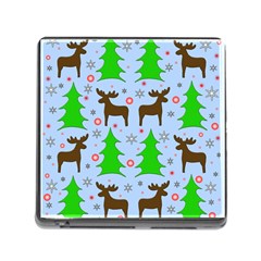 Reindeer And Xmas Trees  Memory Card Reader (square) by Valentinaart