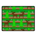 Christmas trees and reindeer pattern Double Sided Fleece Blanket (Small) 