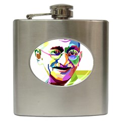 Ghandi Hip Flask (6 Oz) by bhazkaragriz