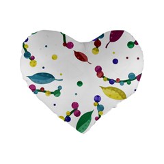 Abstract Floral Design Standard 16  Premium Flano Heart Shape Cushions