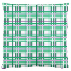 Green Plaid Pattern Large Cushion Case (one Side) by Valentinaart