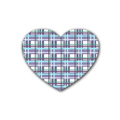 Decorative Plaid Pattern Heart Coaster (4 Pack)  by Valentinaart
