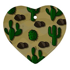 Cactuses Heart Ornament (2 Sides) by Valentinaart