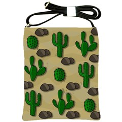 Cactuses Shoulder Sling Bags by Valentinaart