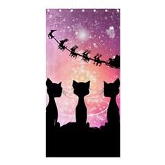 Cats Looking In The Sky At Santa Claus At Night Shower Curtain 36  X 72  (stall)  by FantasyWorld7