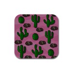 Cactuses 2 Rubber Square Coaster (4 pack) 