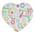 Simple Christmas pattern Ornament (Heart) 